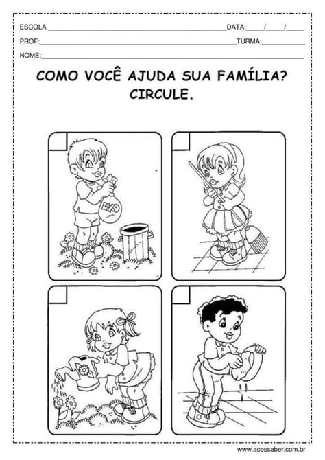 Atividade de história A família 1º ano Acessaber