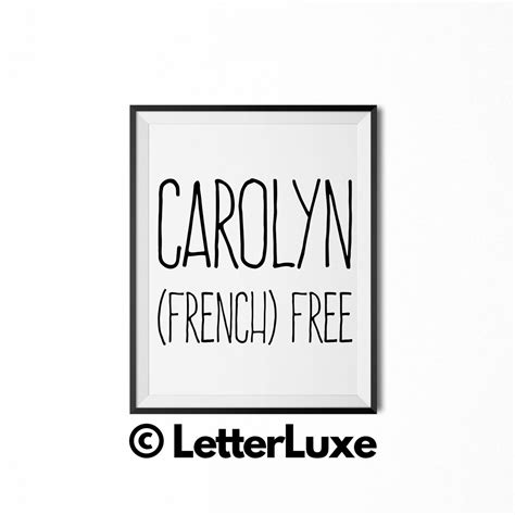 Carolyn Name Meaning Art, French Baby Name Decor, Printable Baby Shower ...