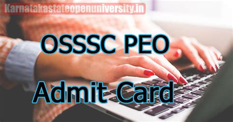 Osssc Peo Admit Card 2024 Today Exam Date Hall Ticket Download Link