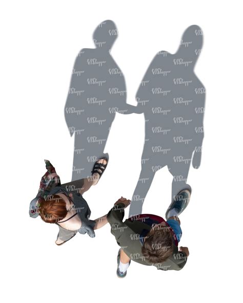 Cut Out Top View Of Two People Walking Vishopper