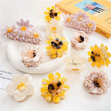 Headwear Headdress Flower Women Hair Clips Korean Style Crab Clip Daisy