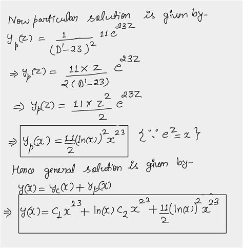 Solved Solve The 2nd Order Non Homogeneous Cauchy Euler Equation X