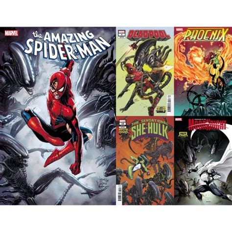 MARVEL VS ALIEN Variants 2024 Spider Man Deadpool Marvel Comics COVER