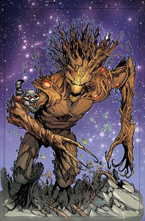 Groot 1 Variant Cover Rocket Racoon By Humberto Ramos Colours By