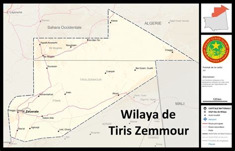 Carte De La Wilaya De Tiris Zemmour