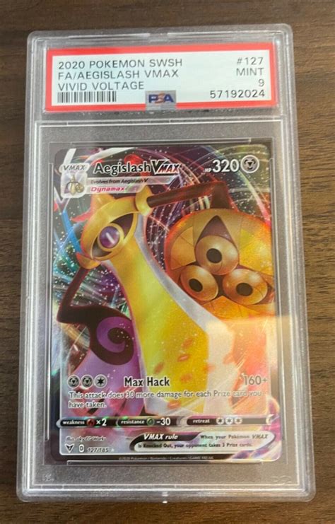 Mavin 2020 Pokémon vivid voltage rainbow rare full Art Aegislash Vmax