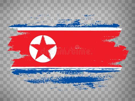 Flag Of North Korea Brush Stroke Background Flag North Korea On