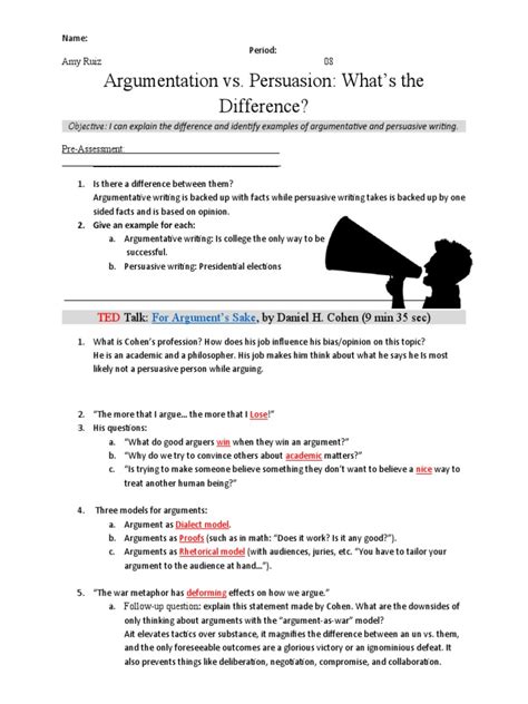 Argumentation vs. Persuasion - What's The Difference 1 | PDF | Argument | Persuasion