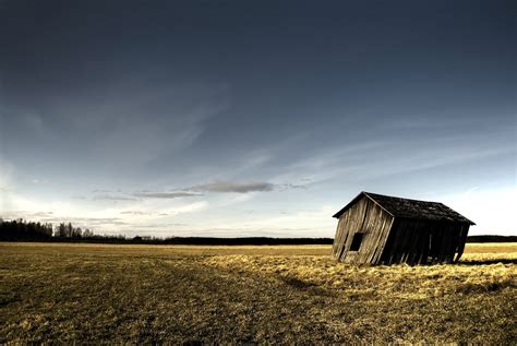 Brown Wooden House In Middle Of Grass Field HD Wallpaper Wallpaper Flare