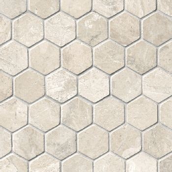 Queen Beige Tumbled Marble Hex Mosaic Wall And Floor Tile 2 In