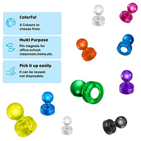 Snapklik 90 PCS Colorful Strong Magnetic Push Pin Magnets Office