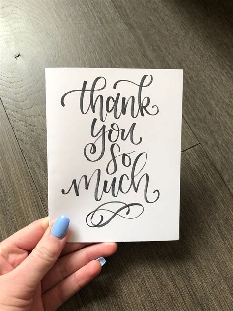 Hand Lettered Thank You Cards Etsy