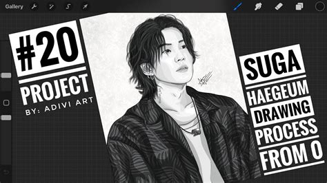 DRAWING SUGA HAEGEUM AGUSTD SUGA BTS FULL Drawing Process