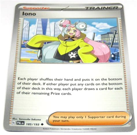 Pokemon Iono Uncommon Supporter Trainer Paldea Evolved Tcg Card