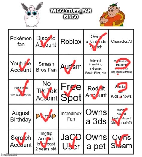 Wigglytuff Fan Bingo Imgflip