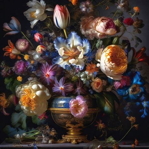 Download Still Life, Oil Painting, Flowers. Royalty-Free Stock ...