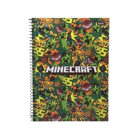 Caderno Universit Rio M Capa Dura Fls Minecraft Foroni Submarino