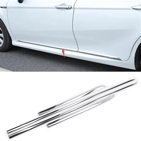 Yaquicka Chrome Abs Car Body Side Door Molding Line Cover Trim Garnish