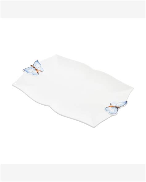 Riachuelo Travessa Wolff Borboletas De Porcelana Branco 30 X 20 X 3cm