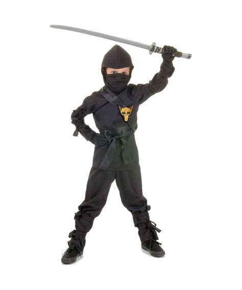 Ninja Kids Halloween Costume Black - Boys Warrior Asian Costumes