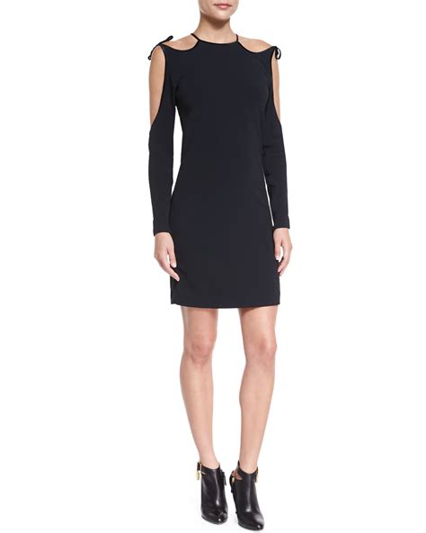 Tom Ford Wool Cutaway Shoulder Cady Dress In Black Lyst