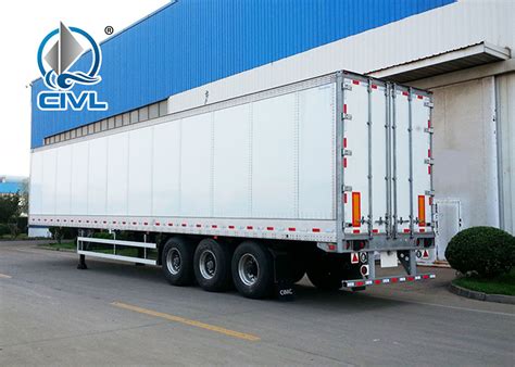 Aluminum Dry Van Semi Trailer Trucks Three Axle Van Trailer One Year Warranty