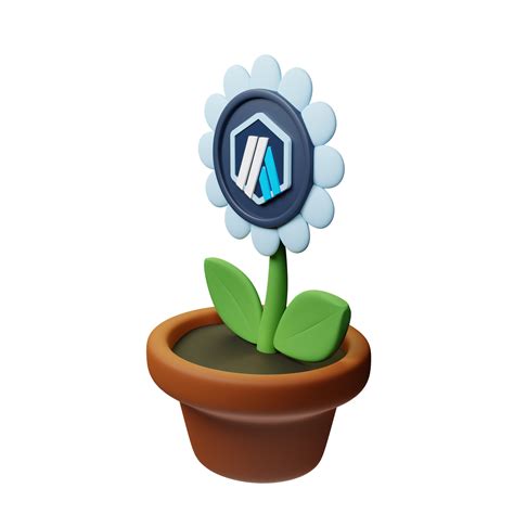 Arbitrum ,ARB Crypto Bloom 3D Rendered Flower Pot 33654825 PNG
