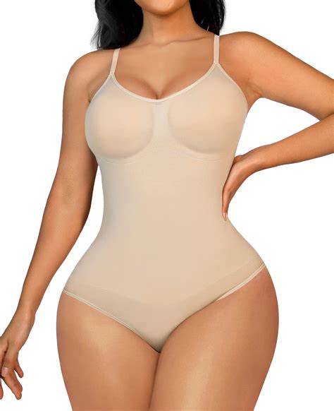 Yefecy Bodysuit Shapewear For Women Tummy Control Thong Low Back Body Shaper Backless Seamless