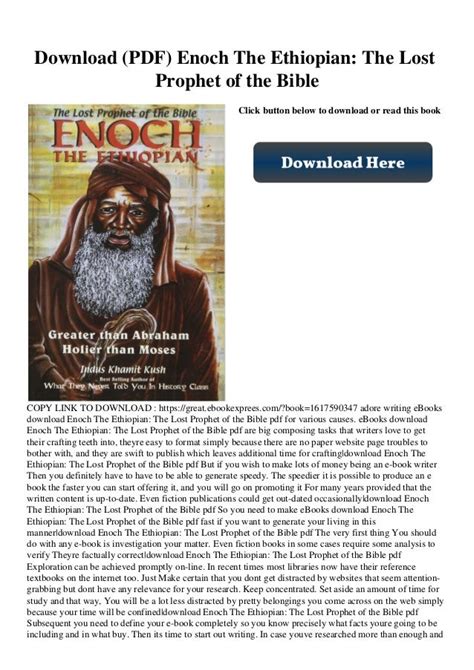 Download Pdf Enoch The Ethiopian The Lost Prophet Of The Bible