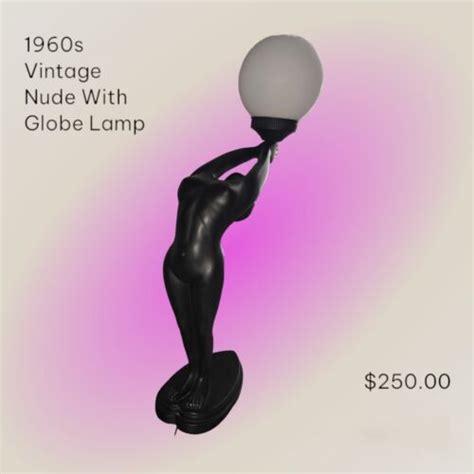 Vintage S Art Deco Nude Lady Silhouette With Globe Ebay