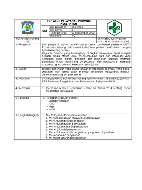 Sop Alur Pelayanan Pdf