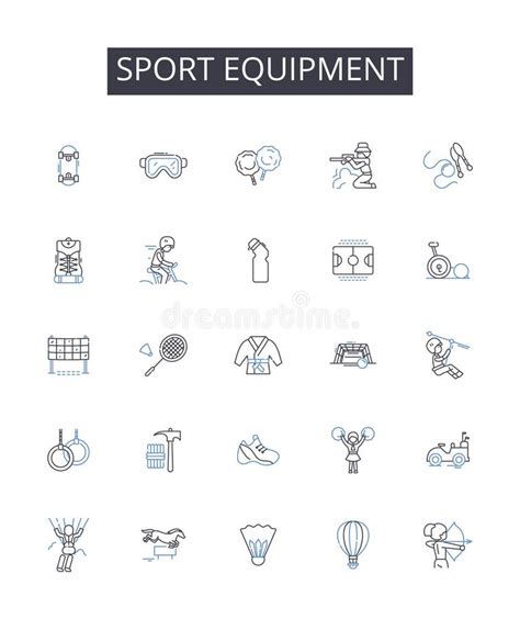 Sport Equipment Line Icons Collection Gear Apparatus Accessories