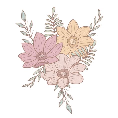 Premium Vector Spring Pastel Bouquets With Leaves Vector Art