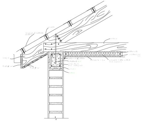 Sloping Roof Section Cad Drawing Cadbull