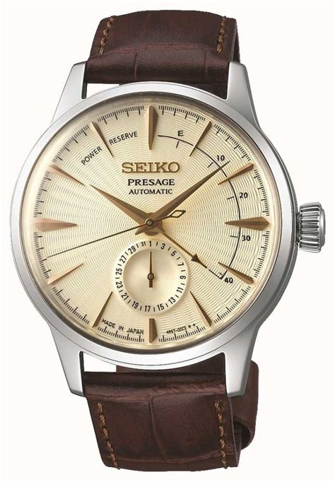 Seiko Men S Presage Brown Calf Leather Strap Ssa J First