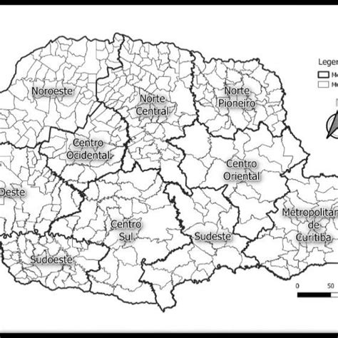 Municípios E Mesorregiões Do Estado Do Paraná Download Scientific Diagram