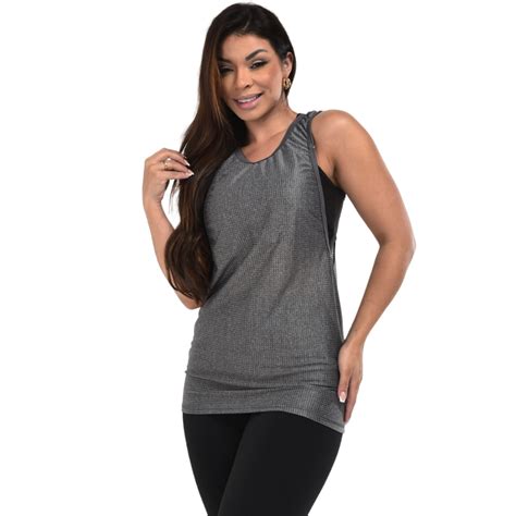 Camisetão Blusão Regata Cavado Fitness Feminino Tapa Bumbum Shopee Brasil