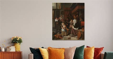 Het Sint Nicolaasfeest Jan Havicksz Steen Op Canvas Behang Poster