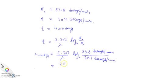 SOLVED Point Determining Half Life Measurements Of The Radioactivity