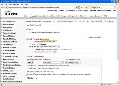 How To Create Email Template In Zoho Crm Williamson Ga Us