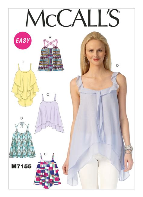 M Misses Flowy Tank Tops Sewing Pattern Tank Top Sewing