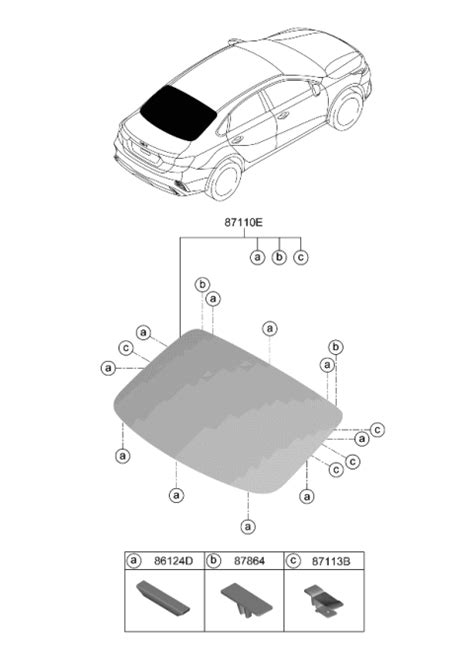 Rear Window Glass Moulding Kia Forte