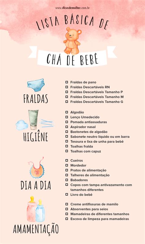 Lista De Cha De Bebe Para Imprimir Insights e Informações