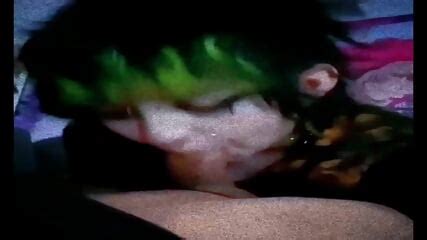 Amateur Green Hair Goth Sucking Cock
