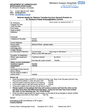 Fillable Online Gp Westernsussexhospitals Nhs Haematology Referral Form