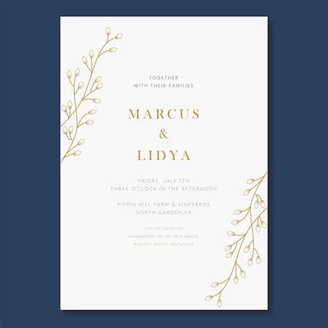 Ручной обращается минималистское свадебное приглашение | Бесплатно векторы