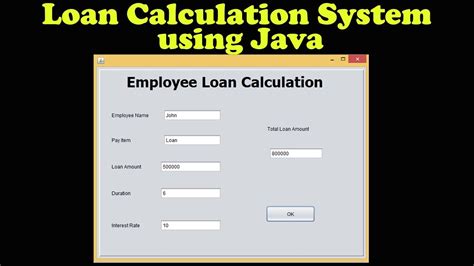 Loan Calculation System Using Java YouTube