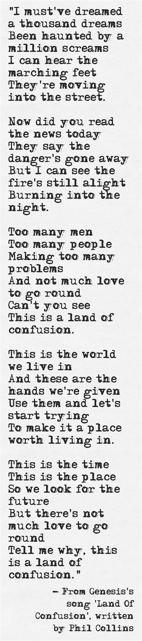 Genesis Land Of Confusion Lyrics