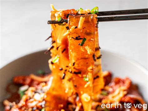 Spicy Glass Noodles With Buldak Hot Sauce Earth To Veg