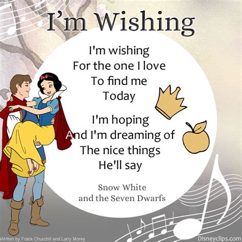 I M Wishing Lyrics From Snow White And The Seven Dwarfs Disney Song